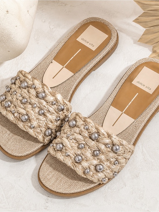 Dolce Vita Shoes - Dolce Vita Cream and Silver Sandals with Braided Design size 8